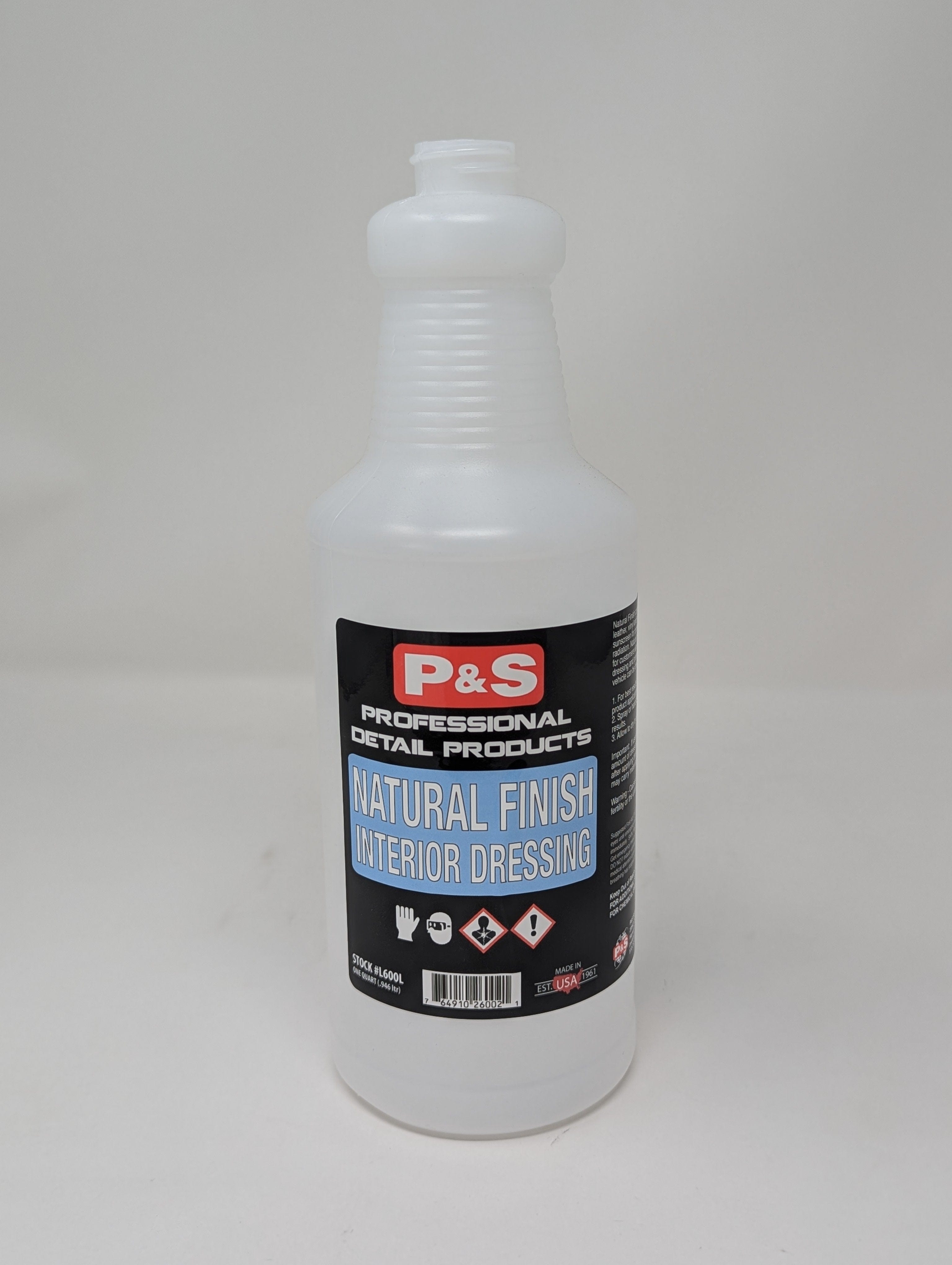 P&S Detail Products Chemical Quart Bottle (empty) Natural Finish Interior Dressing