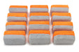 Autofiber Sponge Orange/Gray Mini [Saver Applicator Terry] Microfiber Coating Applicator Sponge with Plastic Barrier  - 12 pack