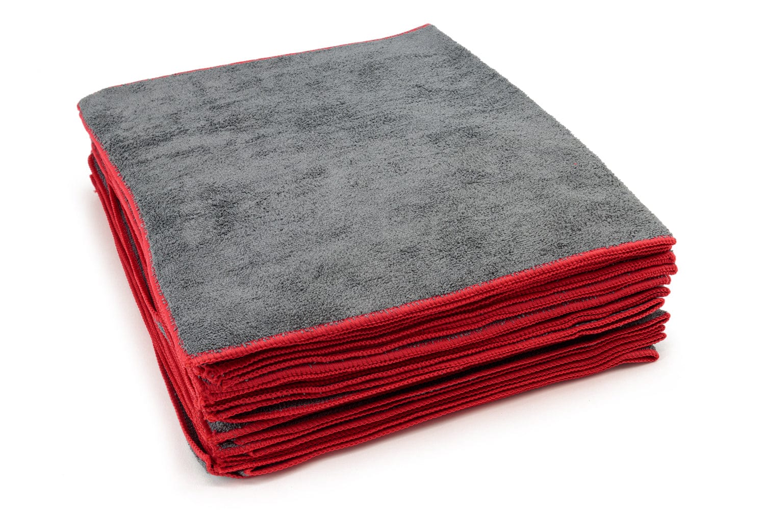 Autofiber Towel Gray w/ Red [Utility 400v] Car Wash Microfiber Towel 16"x27" - 20/Vacuum Pack