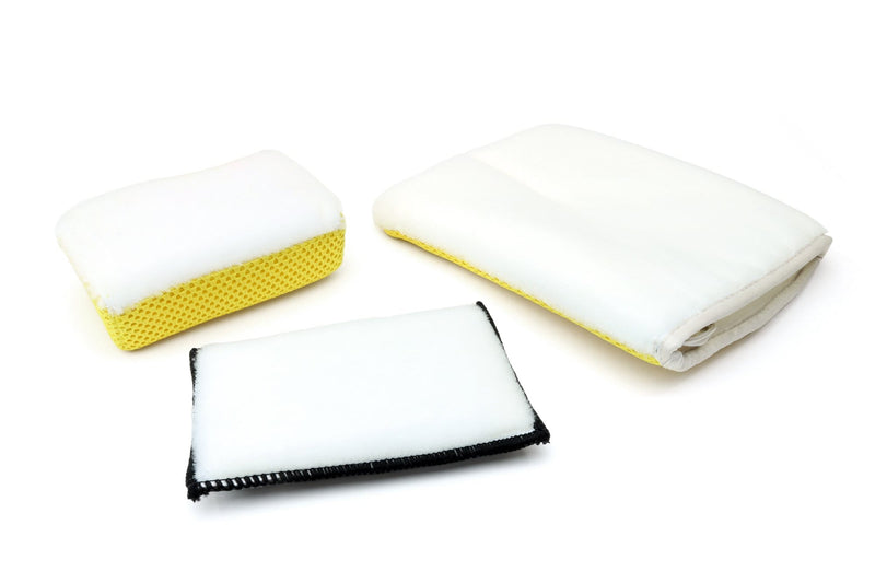  Autofiber Scrub Ninja - Interior Scrubbing Sponge (5”x3”) for  Leather, Plastic, Vinyl and Upholstery Cleaning (White/Gray) : Health &  Household